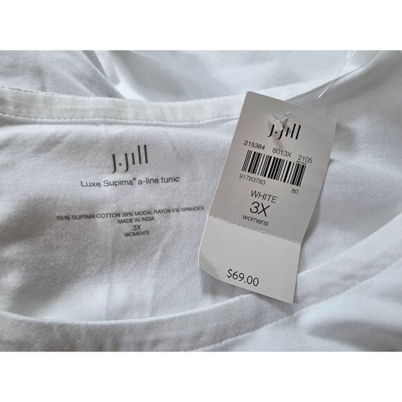 J.Jill Luxe Supima A-Line Tunic White 3X Womens - Picture 3 of 6